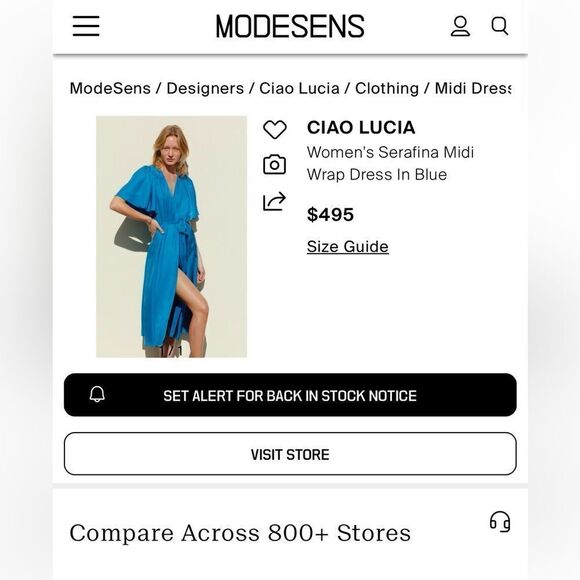 Ciao Lucia Serafina Midi Wrap Dress Blue - Picture 8 of 8